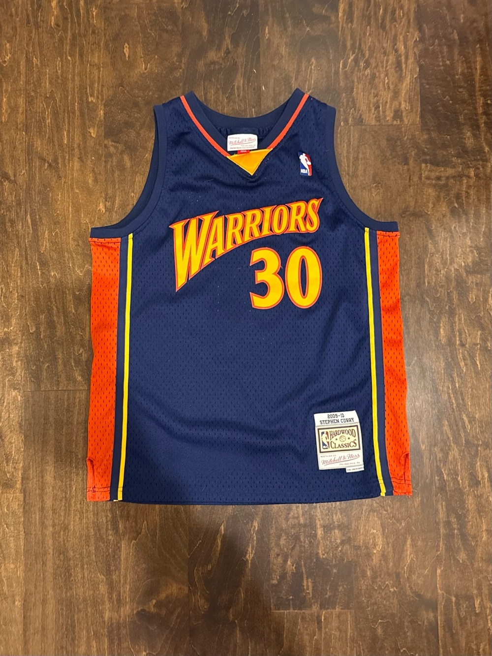Mitchell & Ness Navy Yellow Orange Hardwood Classics Jersey